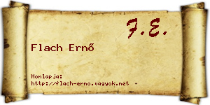 Flach Ernő névjegykártya